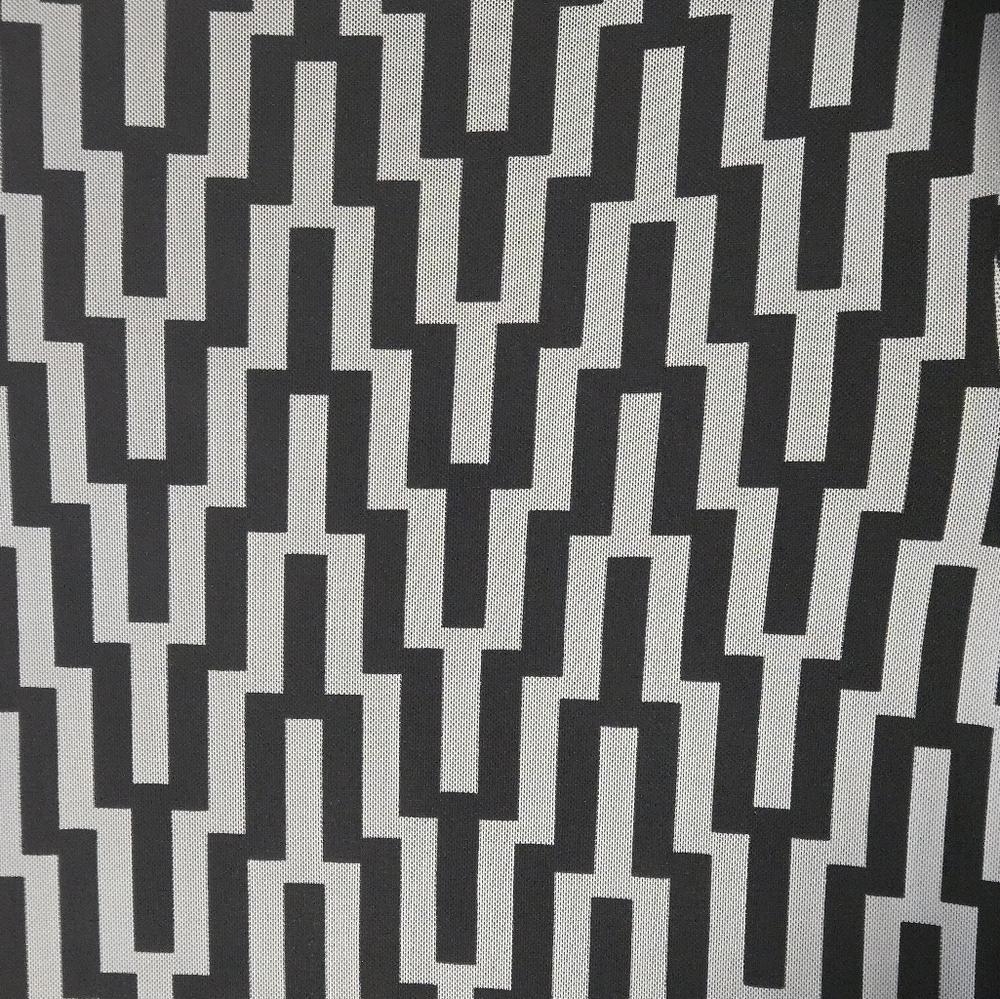Bodycon Maxi Dress Long Sleeve Black & White Slimming Long Geometric Pattern Med - Picture 5 of 8